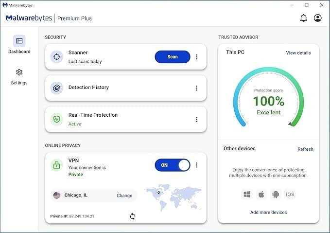 Malwarebytes Premium | 1 Year, 10 Device | Windows, Mac OS, Android, Apple iOS, Chrome [Online Code]