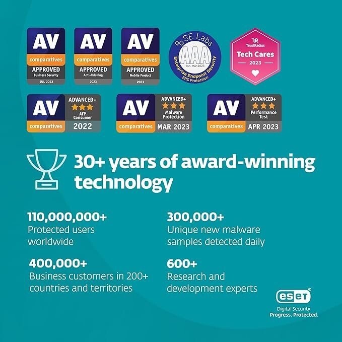 ESET Small Business Security | 2025 Edition | 5 Devices | 1 Year | Small Business Software | Server Protection | VPN | Ransomeware | Privacy | IOT Protection | Digital Download [PC/Mac/Android]