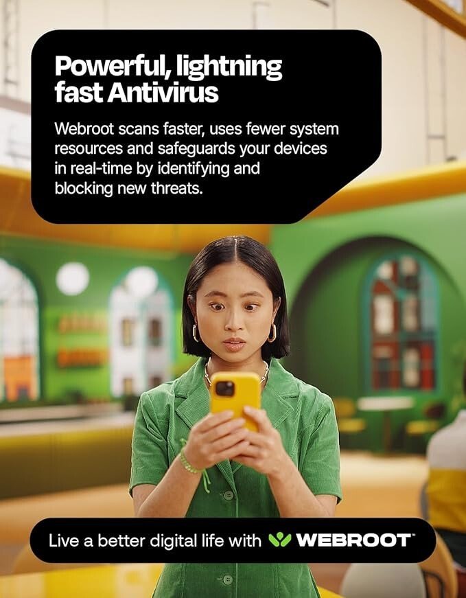Webroot Internet Security Complete | Antivirus Software 2025 | 5 Device | 2 Year Download for PC/Mac/Chromebook/Android/IOS + Password Manager, Performance Optimizer & Cloud Backup